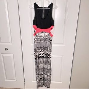 2B by Bebe long pattern side cutout dress